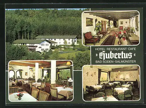 AK Bad Soden-Salmünster, Ansichten vom Hotel-Restaurant-Cafè Hubertus