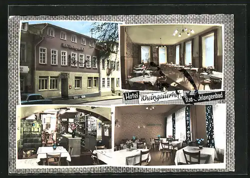 AK Bad Schlangenbad, Vier Ansichten vom Hotel-Restaurant Rheingauer Hof
