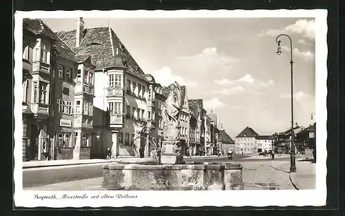 AK Bayreuth, Maxstrasse mit altem Rathaus
