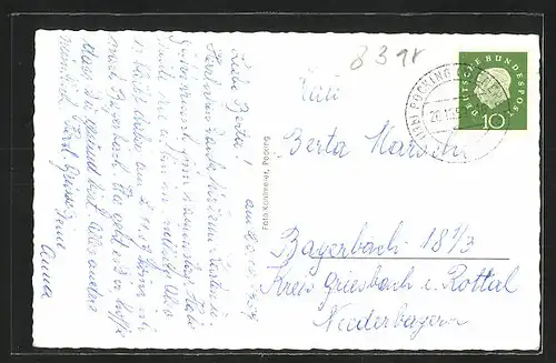 AK Füssing, Therme Füssinger Hof, Kurheim Claudia, Restaurant Holzapfel