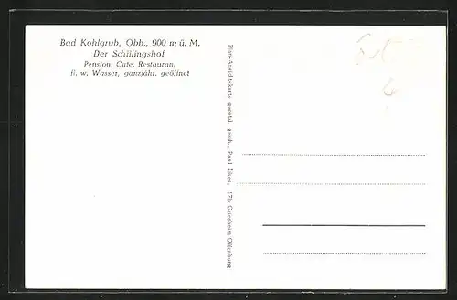 AK Bad Kohlgrub /Obb., Restaurant Schillingshof