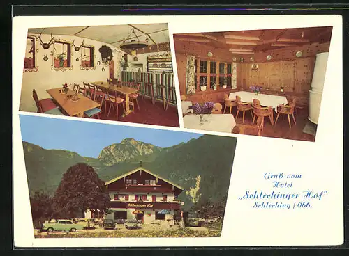 AK Schleching /Chiemgau, Drei Ansichten vom Hotel Schlechinger Hof