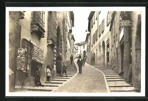 AK Lugano, Persone in Via Cattedrale