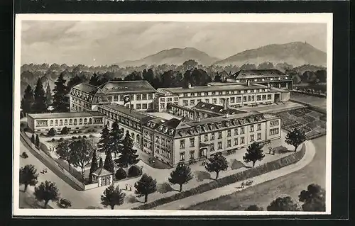 AK Rheinfelden, Sanatorium aus der Vogelschau