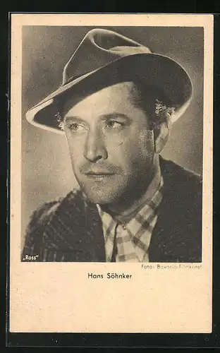 AK Schauspieler Hans Söhnker mit Hut