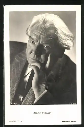AK Schauspieler Albert Florath als betagter Mann mit grauem Haar