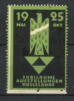 Reklamemarke Düsseldorf, Jubiläums-Ausstellung 1925, Messelogo Adler