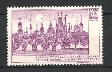 Reklamemarke Praga, Exposition Mondiale des Timbres-Poste 1968, Stadtansicht