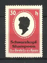Reklamemarke Schwarzkopf-Shampoon - das Beste für die Haare, Herrenbüste