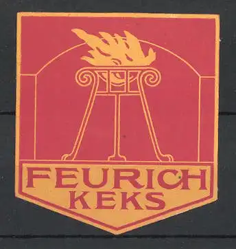 Reklamemarke Feurich Keks, Fackel