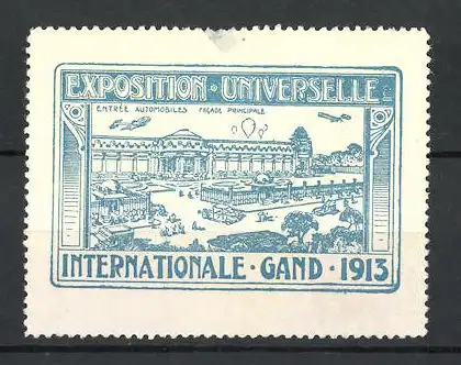Reklamemarke Gand, Exposition Universelle Internationale 1913, Entrée Automobiles, Facade Principale