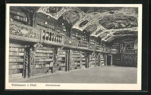 AK Waldsassen i. Obpf., Bibliotheksaal, Innenansicht