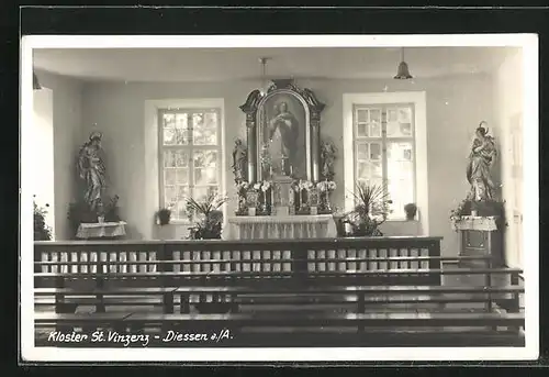 AK Diessen a / A., Kloster St. Vinzenz, Innenansicht