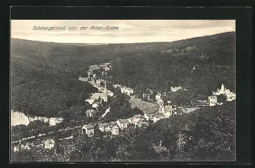 AK Schlangenbad, Ortsansicht von der Altan-Eiche aus gesehen