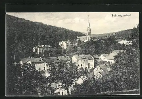 AK Schlangenbad, Ortsansicht mit Kirche