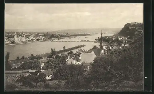 AK Koblenz, Teilansicht mit Ehrenbreitstein