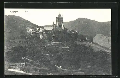 AK Cochem, Blick nach der Burg