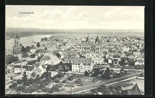 AK Andernach, Blick über Dächer der Stadt
