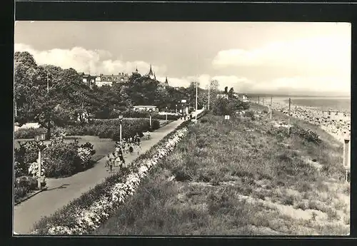 AK Zinnowitz, Strand und Promenade der Völkerfreundschaft