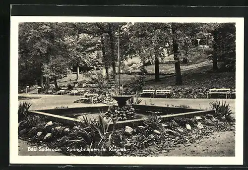 AK Bad Suderode, Springbrunnen im Kurpark