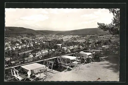 AK Bad Orb, Blick vom Café Wartturm zur Stadt