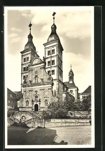 AK Amorbach /Odenwald, Blick zur Abteikirche