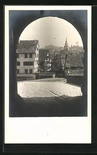 Foto-AK Tübingen, Altstadtblick zur Stiftskirche