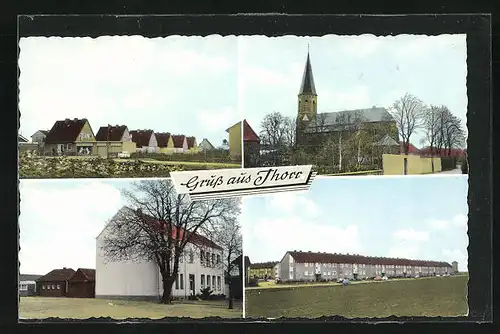 AK Thorr, verschiedene Gebäudeansichten, Kirche