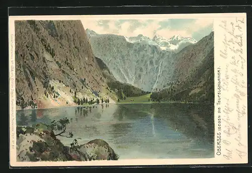 AK Berchtesgaden / Obersee, Idyll an den Teufelshörnern