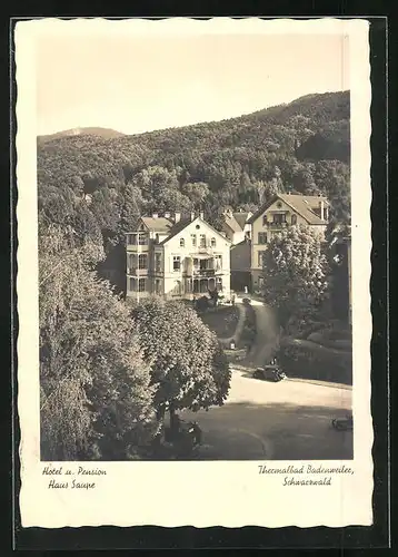 AK Badenweiler /Schwarzwald, Hotel und Pension Haus Saupe