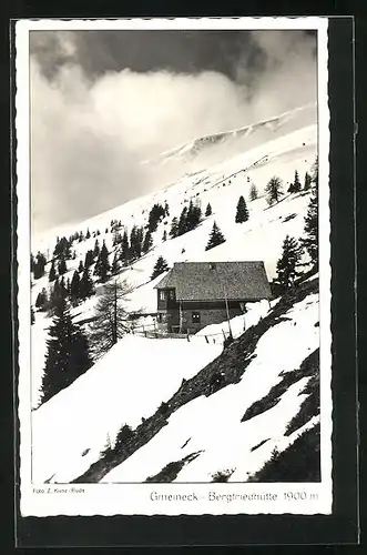 AK Bergfried-Hütte, Berghütte am Gmeineck im Winter