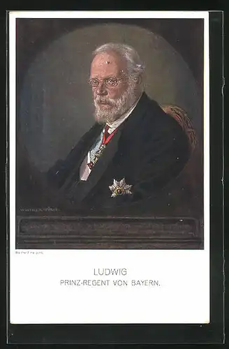 AK Portrait des Prinz-Regenten Ludwig III. von Bayern