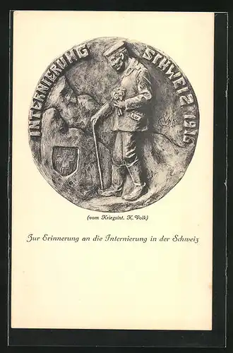 AK Zur Erinnerung an die Internierung 1916, Kriegsgefangene