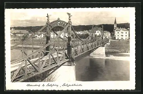 AK Oberndorf, Ansicht der Salzachbrücke