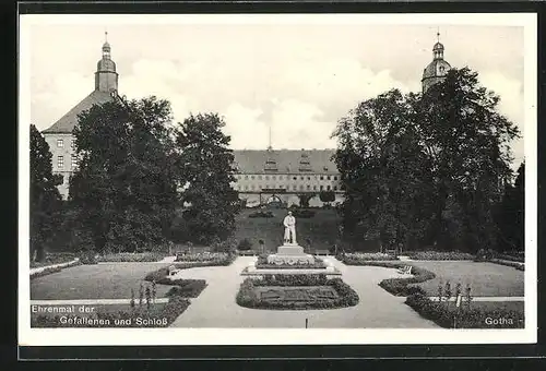 AK Gotha, Ehrenmal der Gefallenen und Schloss