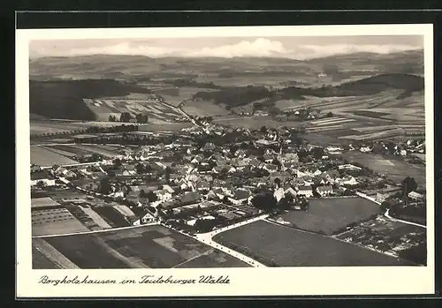 AK Borgholzhausen / Teutoburger Wald, Panoramablick aus der Luft gesehen