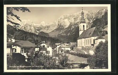 AK Ramsau, Ortsansicht mit Kirche und Reiteralpe