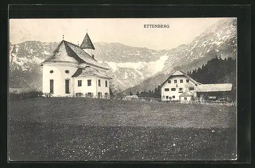 AK Ettenberg, Teilansicht mit Kirche