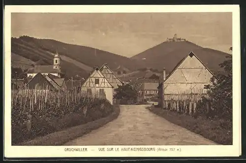 AK Orschwiller, Vue sur le Haut-Koenigsbourg