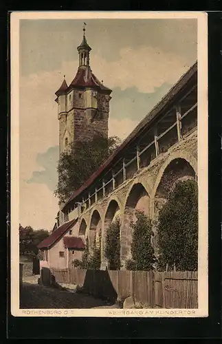 AK Rothenburg o. T., Ortspartie am Klingentor