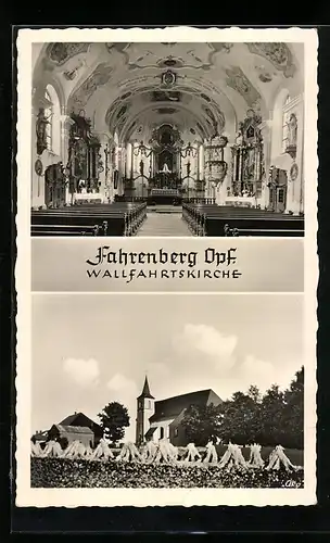 AK Fahrenberg / Opf., Wallfahrtskirche, Aussen- und Innenansicht