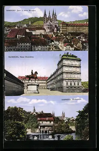 AK Bamberg, Neue Residenz, Walkmühle