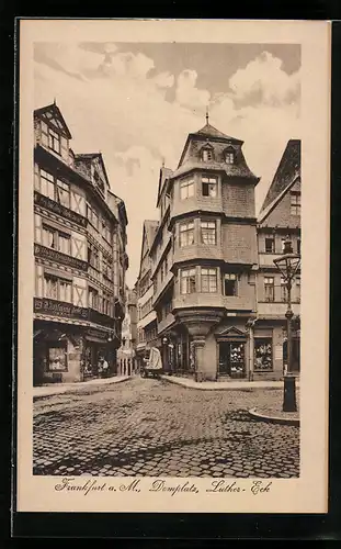 AK Alt-Frankfurt, Domplatz mit Luther-Eck