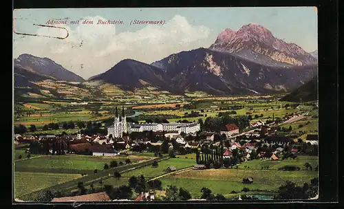 AK Admont, Ortsansicht aus der Vogelschau