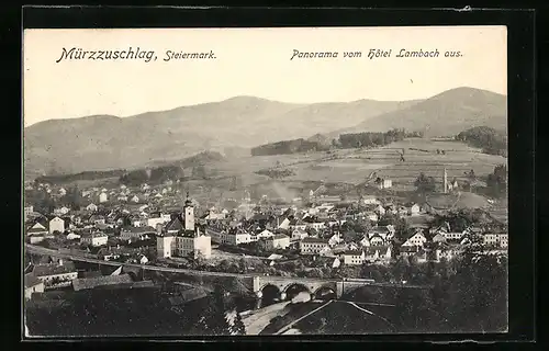 AK Mürzzuschlag, Panorama vom Hotel Lambach aus