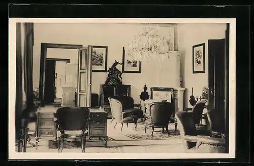 AK Mürzsteg, Jagdschloss, Blick in den Salon