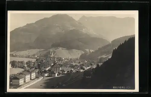 AK Eisenerz, Totale vom Berg aus gesehen