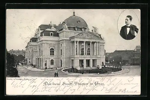 AK Graz, Neues Stadt-Theater, Porträt