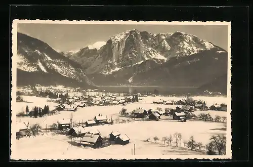 AK Altaussee, Totale mit Trisselwand im Winterglanz