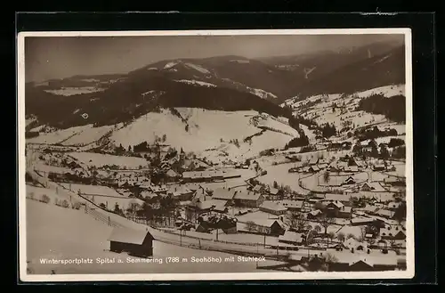 AK Spital a. Semmering, Totale mit Stuhleck im Winter